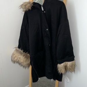 Peace Love World Women's Oversized Sherpa Lined Coat